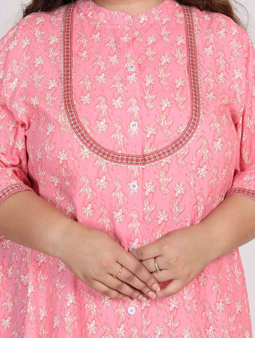 women printed three quarter sleeve a-line dress - 22076729 -  Standard Image - 4