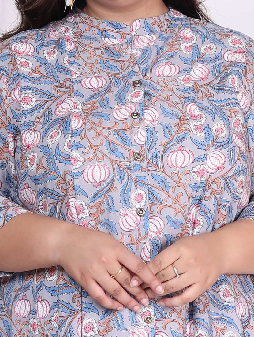 women printed three quarter sleeve flared dress - 22076737 -  Standard Image - 4