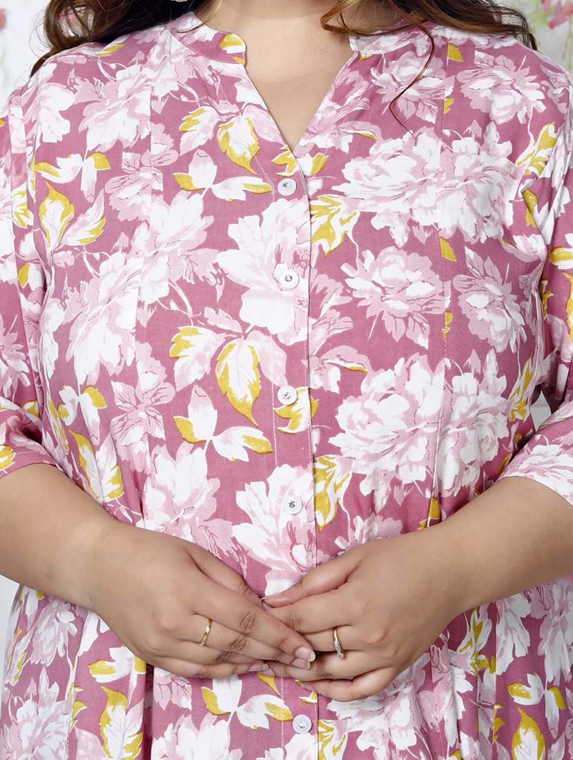 women printed three quarter sleeve flared dress - 22076750 -  Standard Image - 4