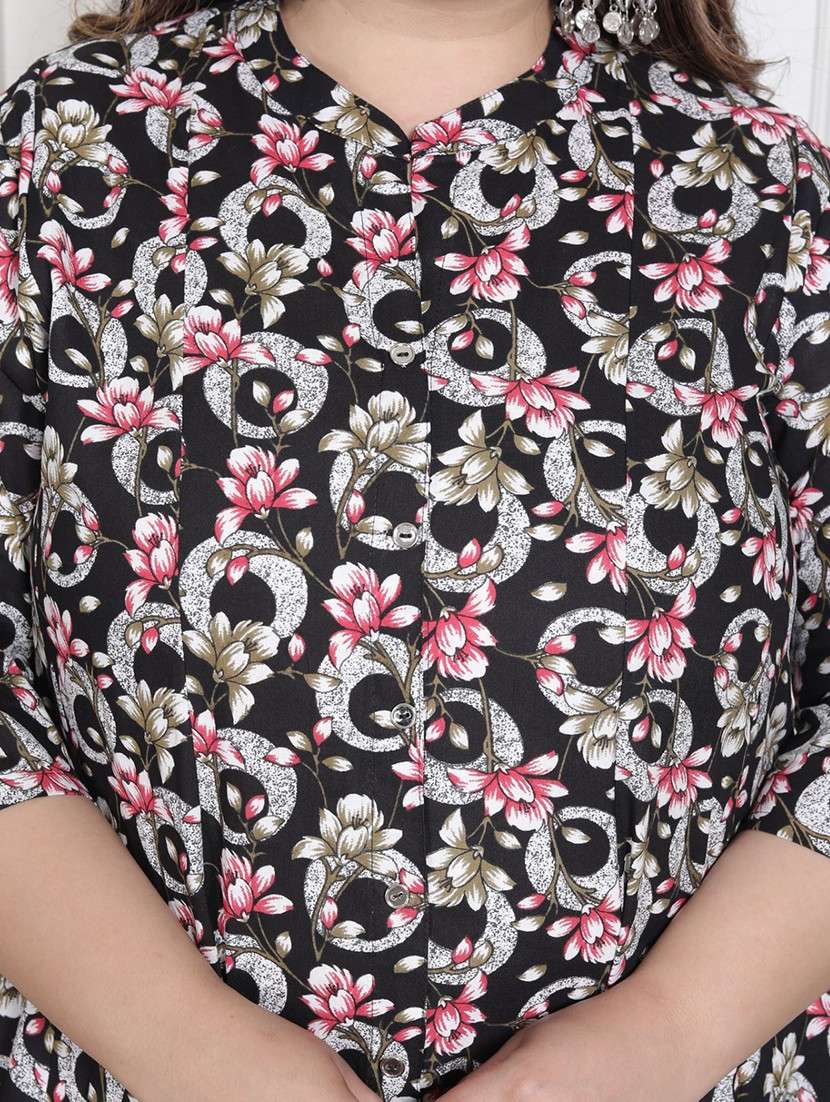 women plus size printed three quarter sleeve dress - 22076775 -  Standard Image - 4