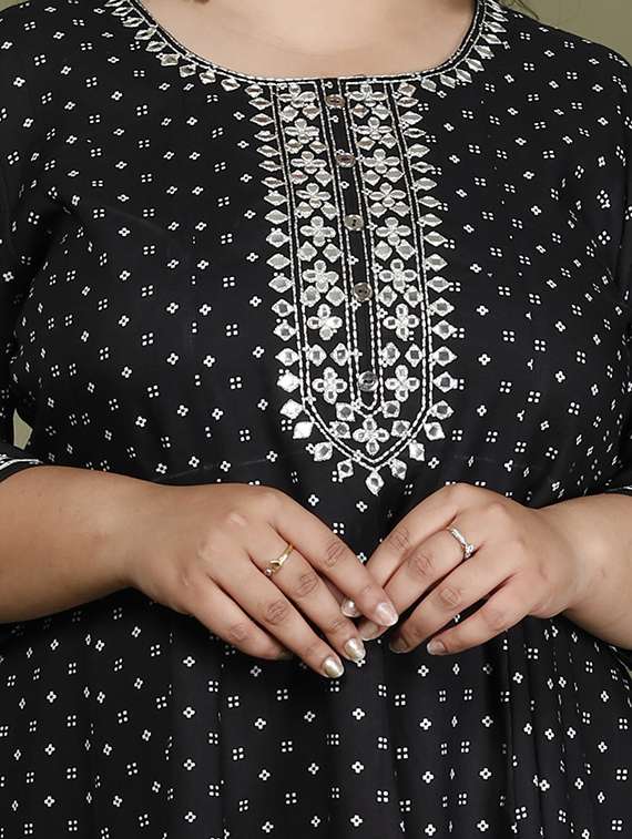women plus size printed three quarter sleeve dress - 22076777 -  Standard Image - 4