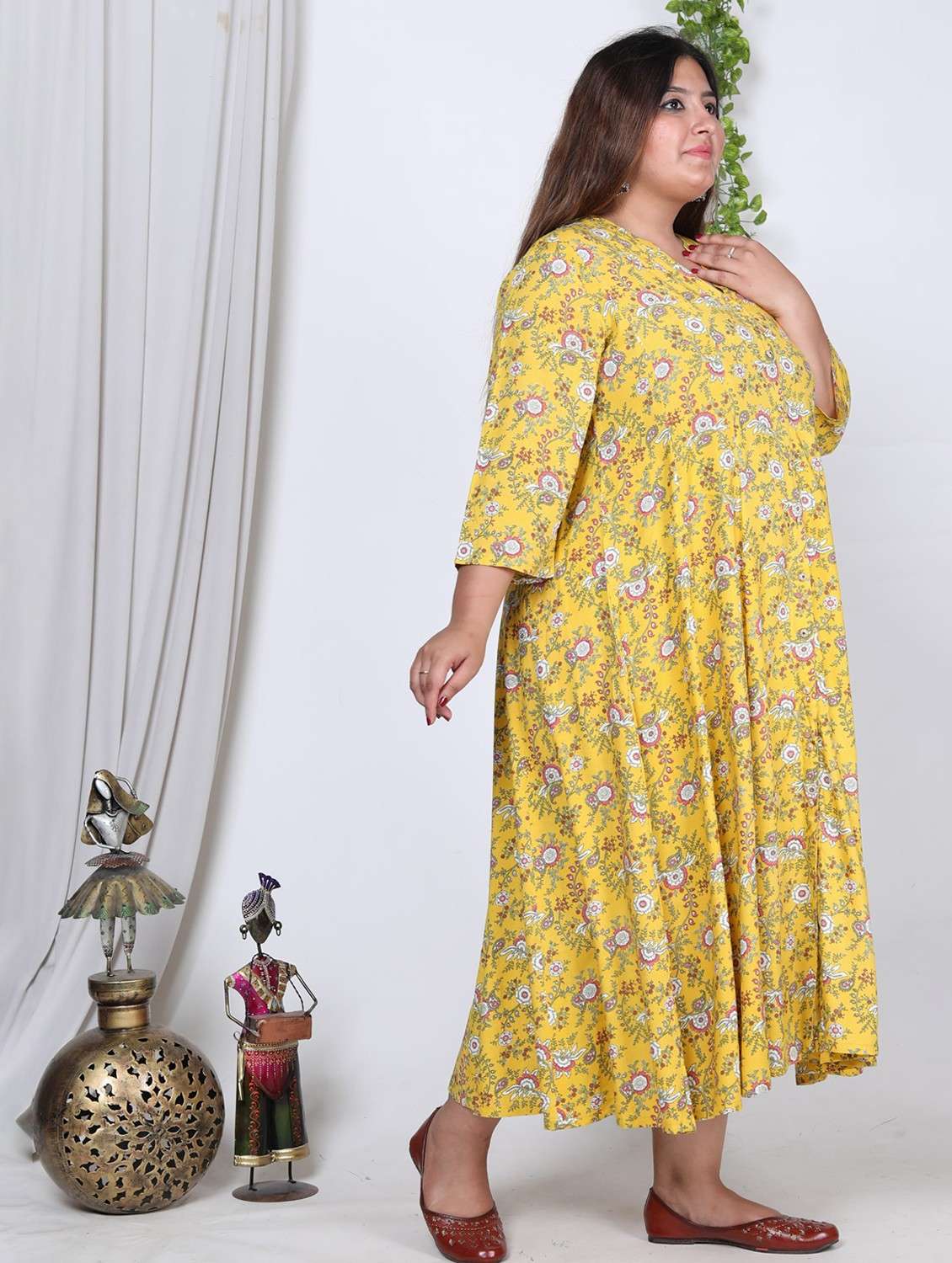 women plus size printed three quarter sleeve dress - 22076784 -  Standard Image - 1