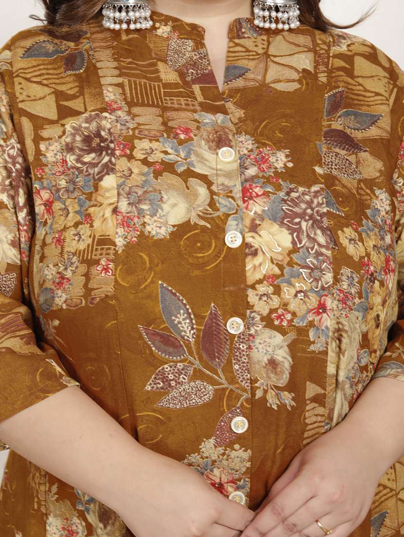 women plus size printed three quarter sleeve dress - 22076804 -  Standard Image - 4