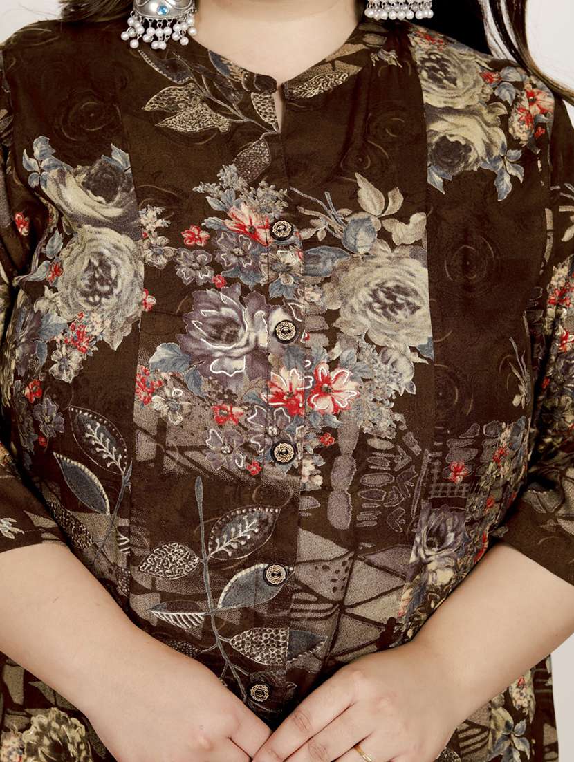 women plus size printed three quarter sleeve dress - 22076805 -  Standard Image - 4