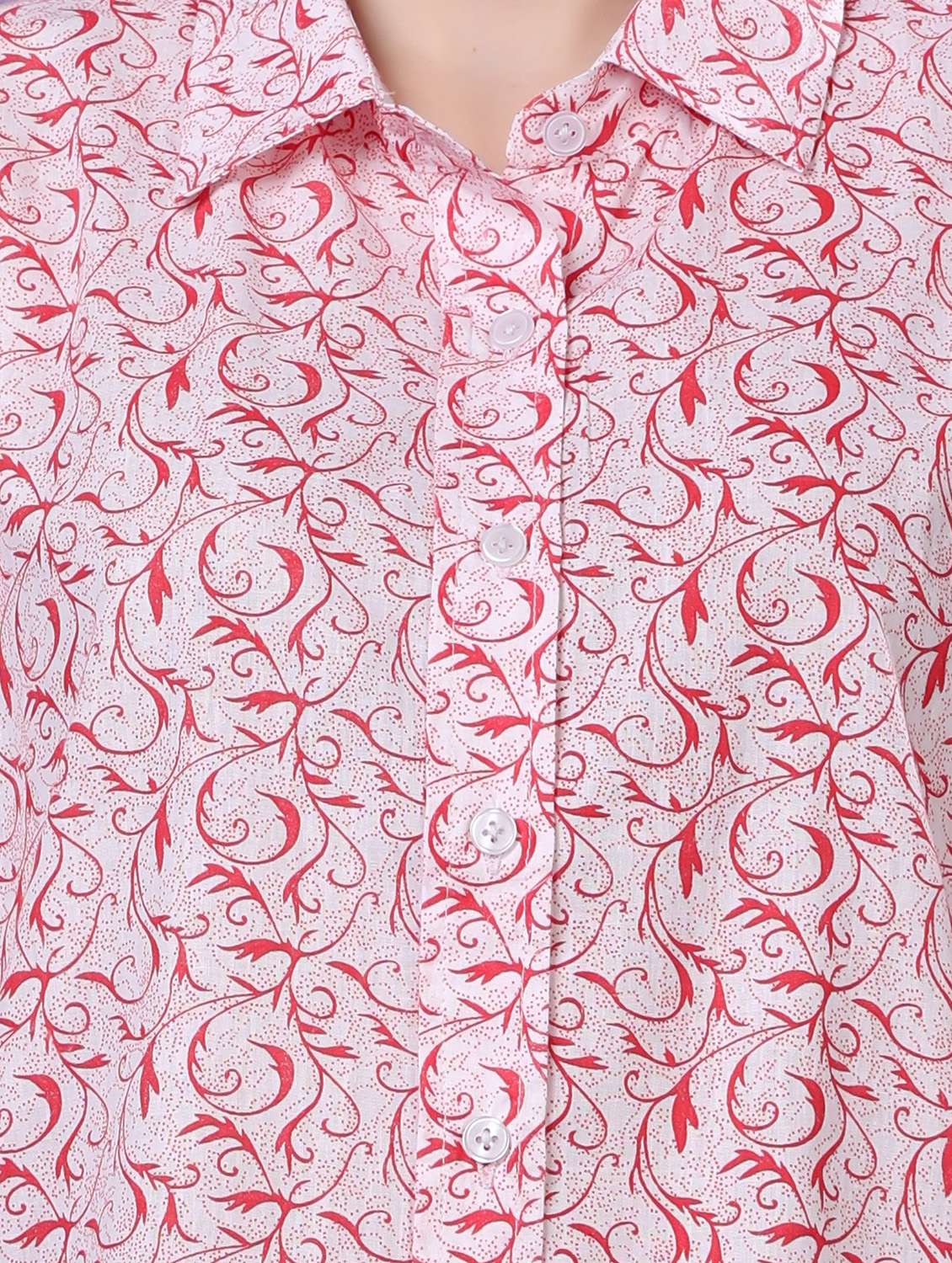 women printed drop sleeve collared oversized shirt - 22077003 - Standard Image - 4