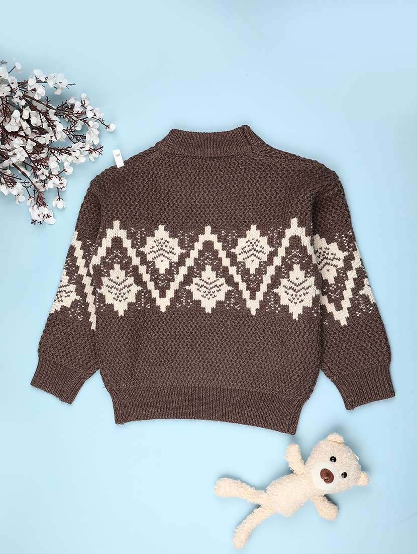 boys self design long sleeve sweater - 22077322 -  Standard Image - 1