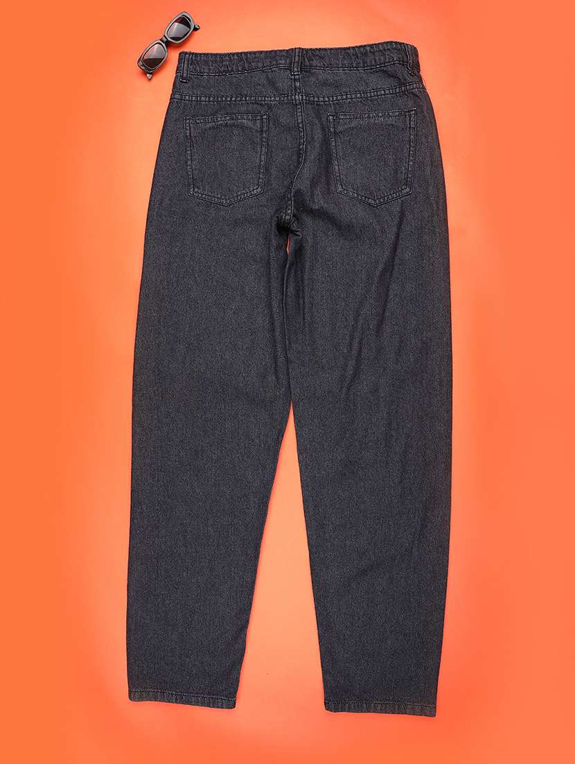 girls solid mid rise relaxed fit jean - 22077415 -  Standard Image - 1