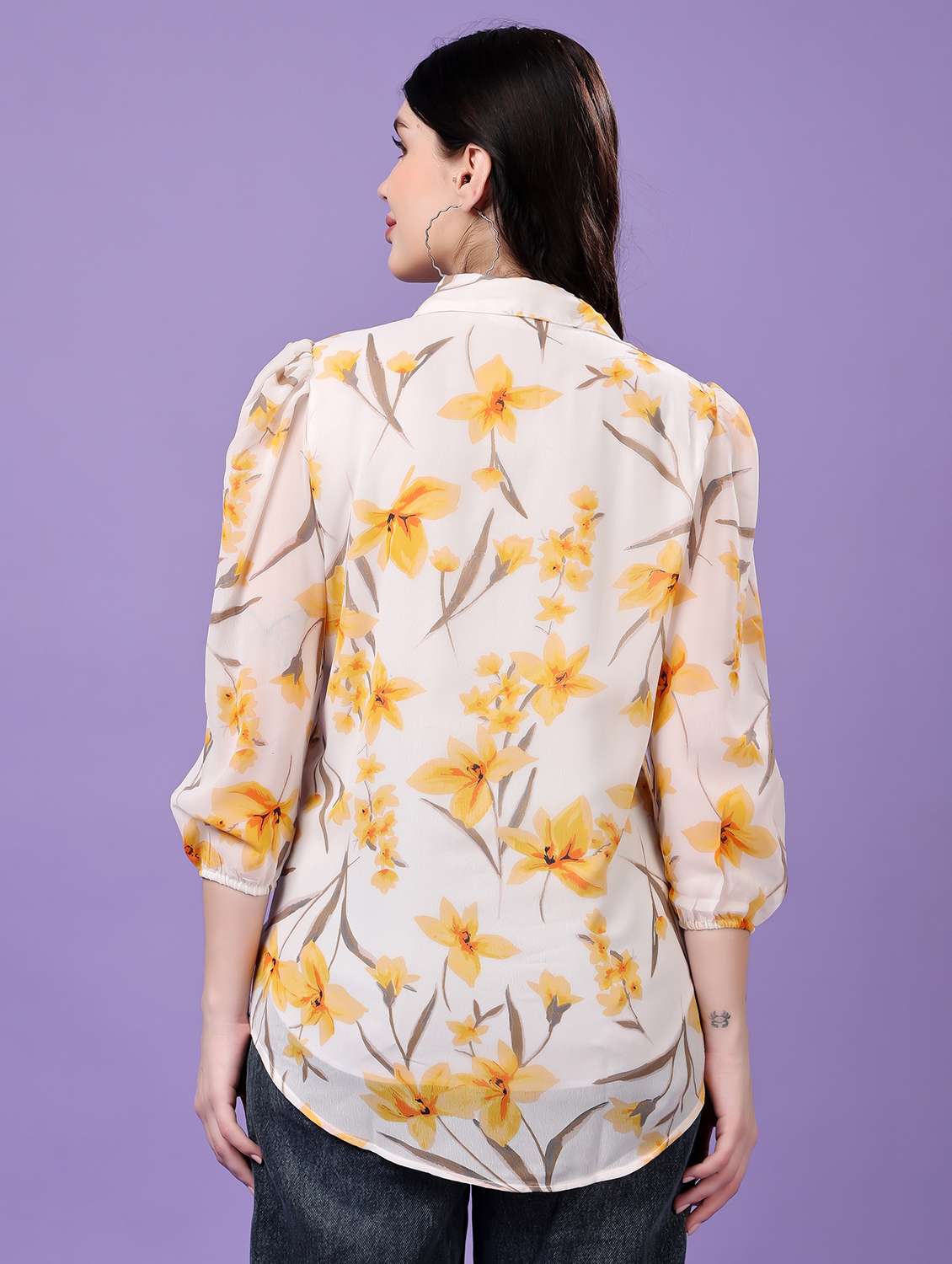multi colored georgette regular shirt - 22077613 - Standard Image - 4