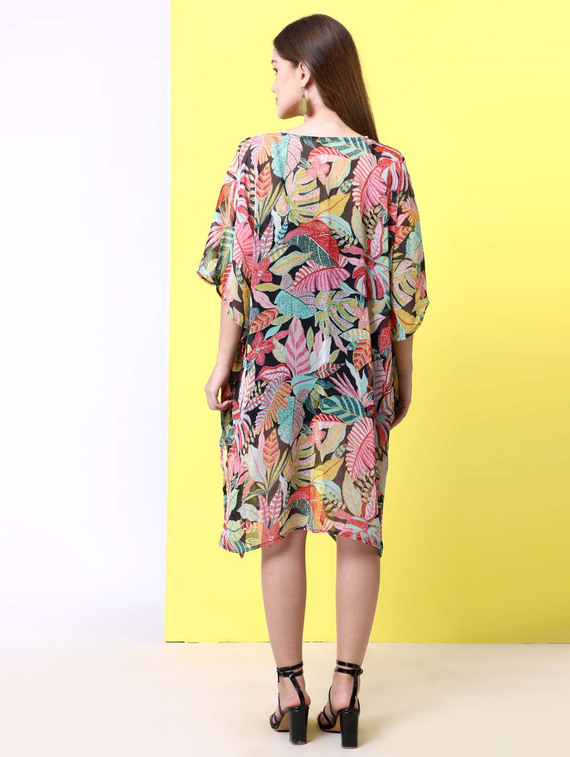 women printed kimono sleeve kaftan dress - 22077722 -  Standard Image - 4