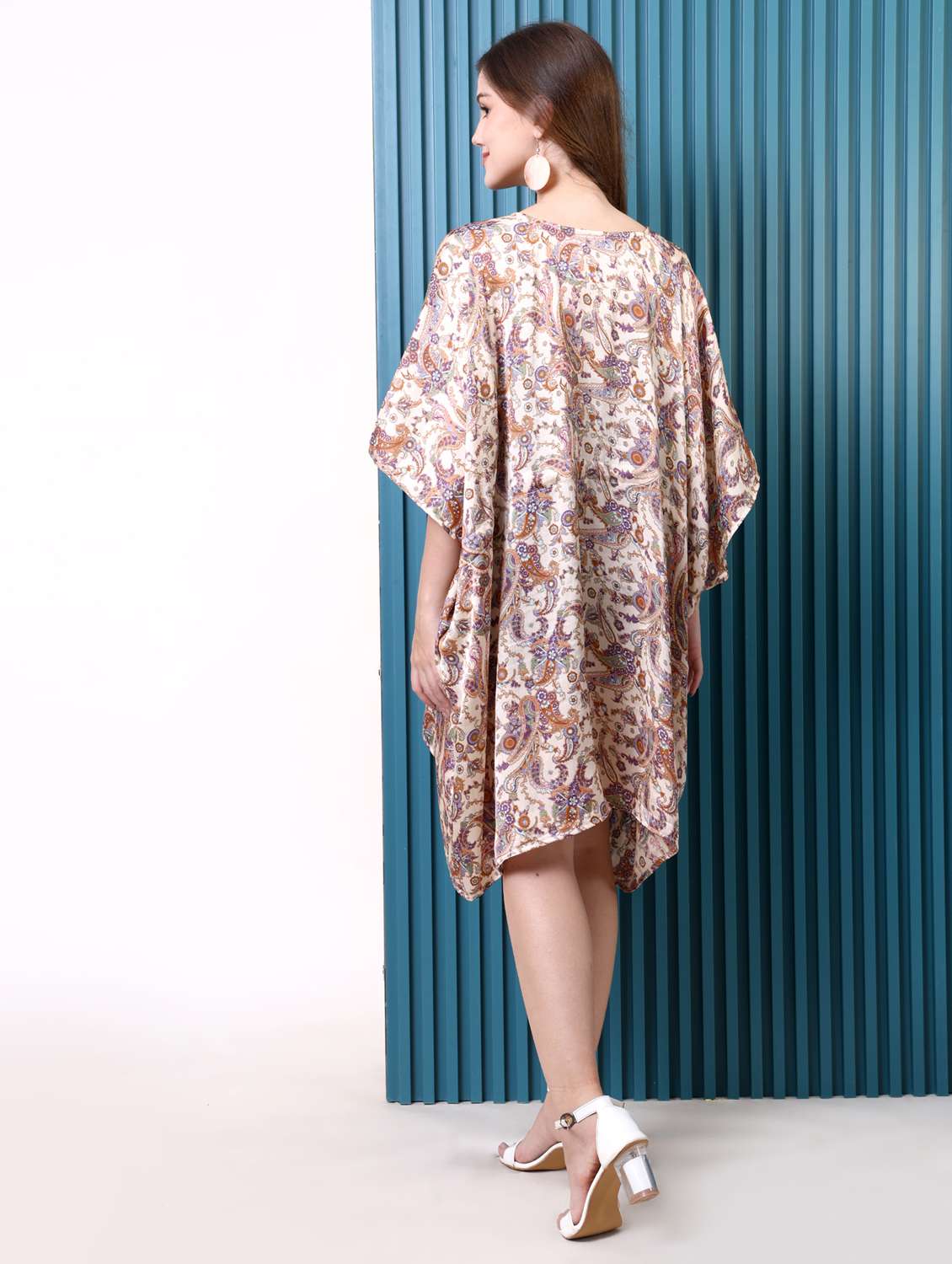 women printed kimono sleeve kaftan dress - 22077732 - Standard Image - 4