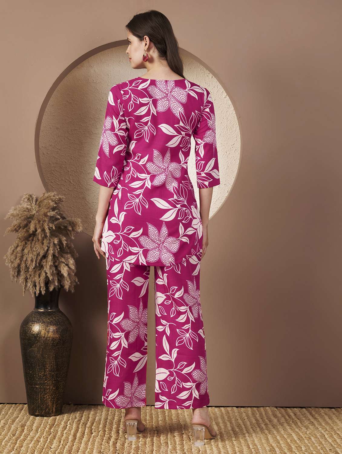 women floral print top and trouser co-ord set - 22077823 -  Standard Image - 4