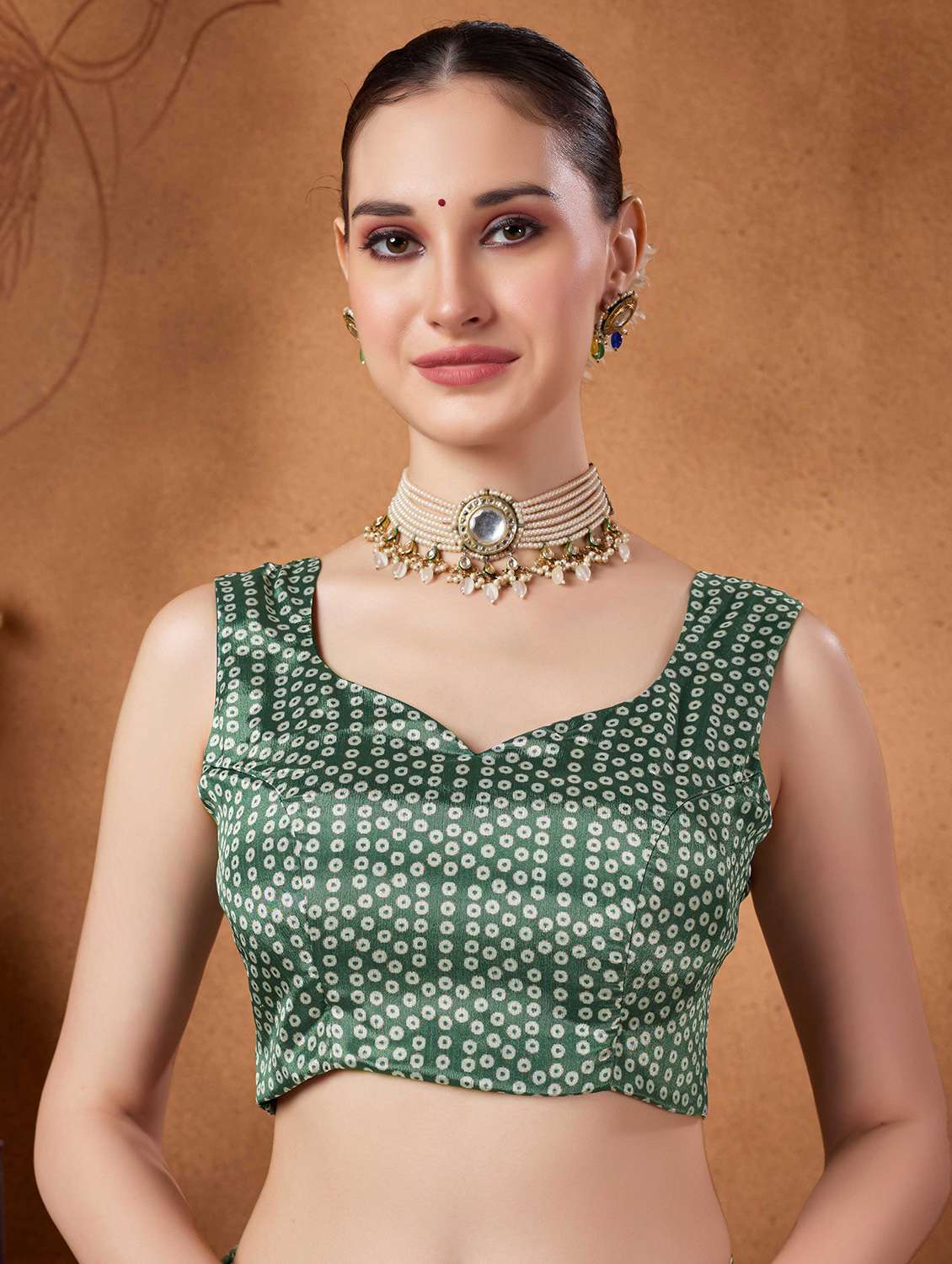 women bandhani ready to wear saree with blouse - 22078193 -  Standard Image - 4