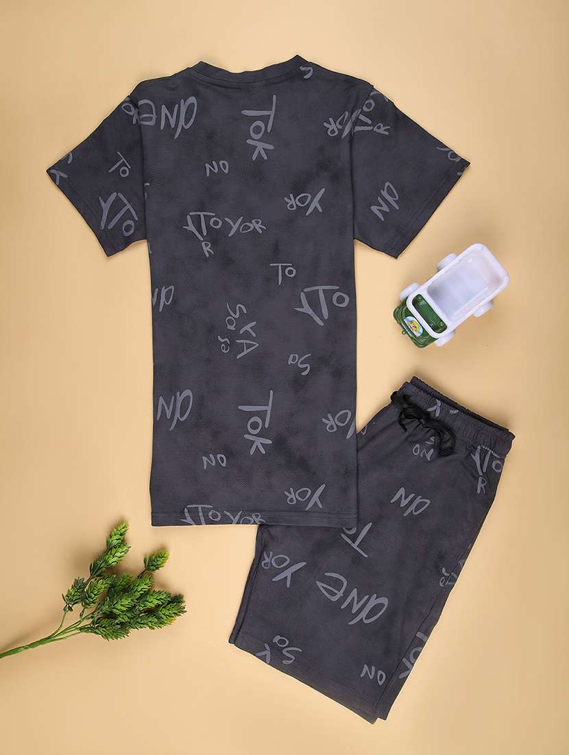 boys printed t-shirt and shorts co-ord set - 22078218 -  Standard Image - 1