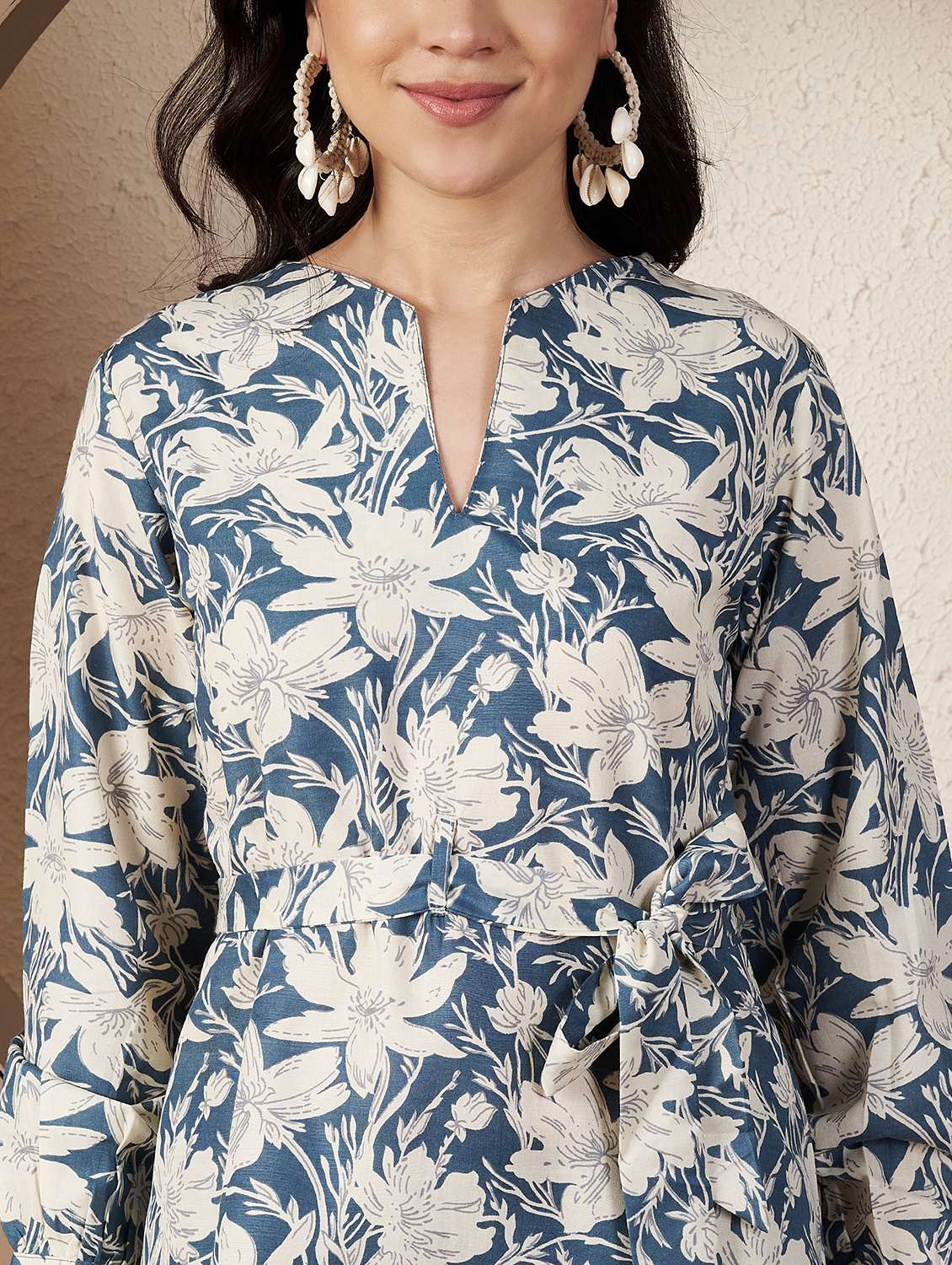 women printed three quarter sleeve co-ord set - 22078245 - Standard Image - 6