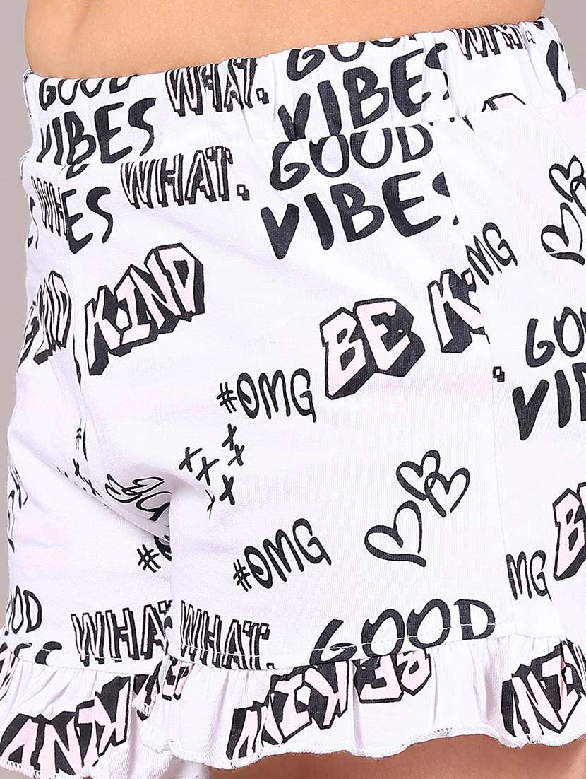 girls printed top and shorts co-ord set - 22078270 -  Standard Image - 4