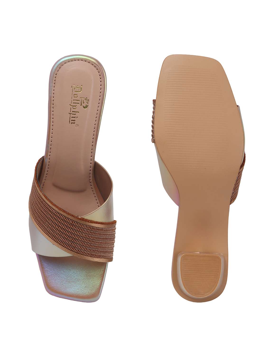 women solid slip on block heel sandal - 22078272 - Standard Image - 4
