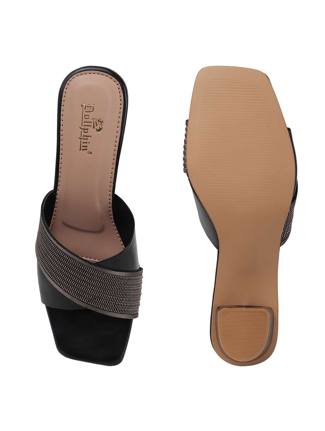 women solid slip on block heel sandal - 22078273 - Standard Image - 4