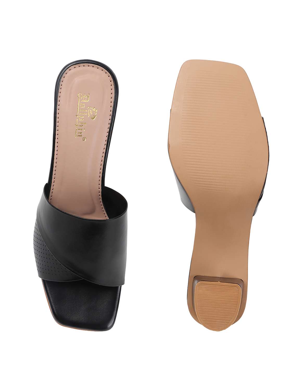 women solid slip on block heel sandal - 22078274 - Standard Image - 4