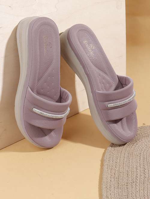 women mauve slip on wedges - 22078282 - Standard Image - 0