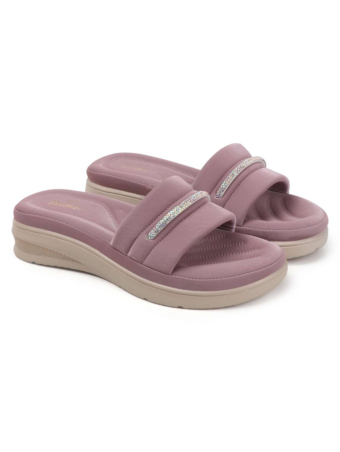 women mauve slip on wedges - 22078282 - Standard Image - 4