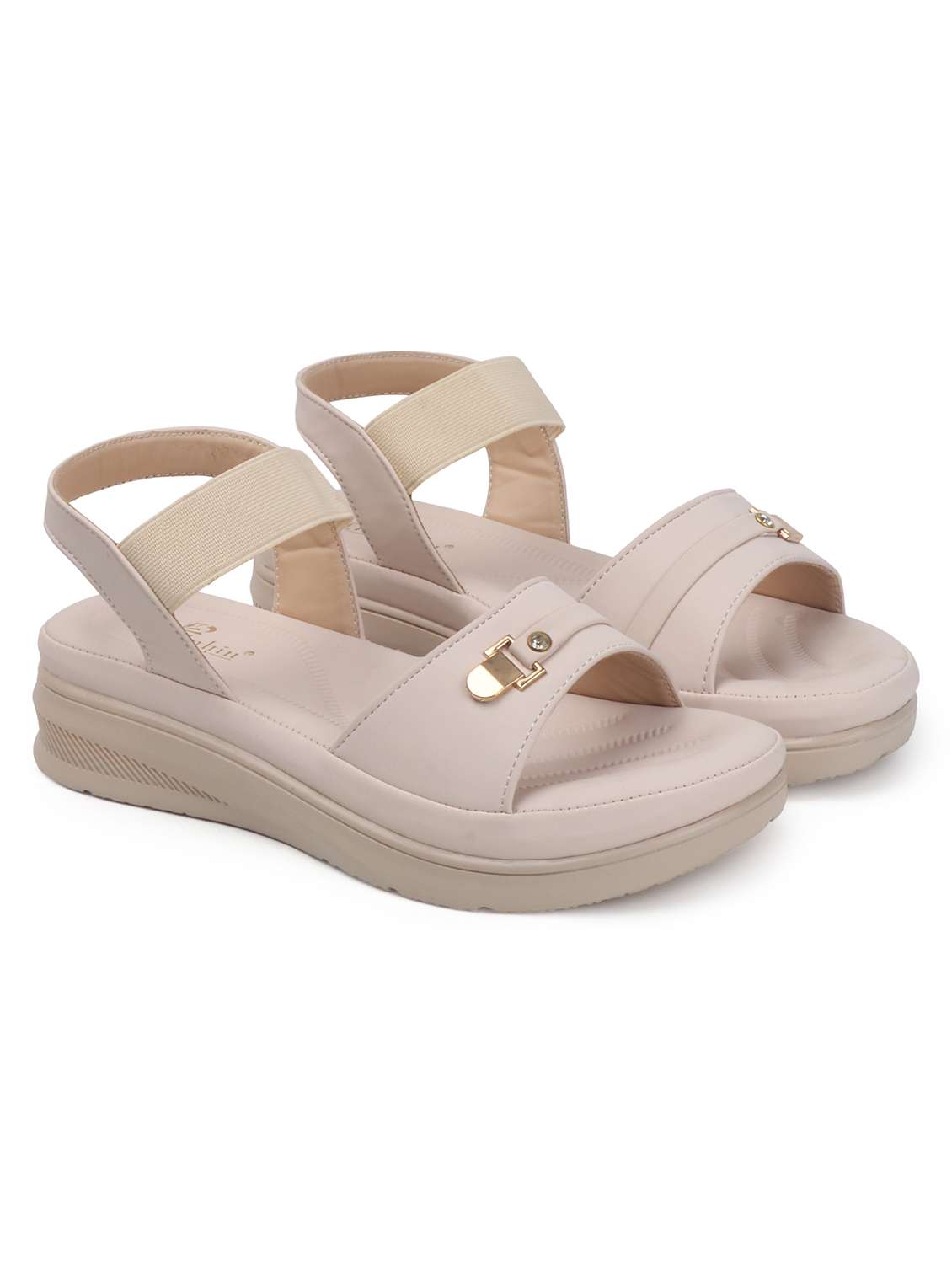 women solid back strap wedge - 22078284 -  Standard Image - 4