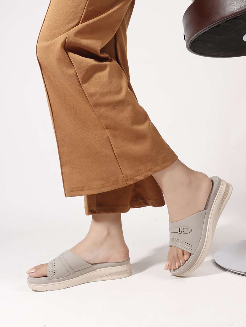 women grey slip on wedge - 22078287 -  Standard Image - 1