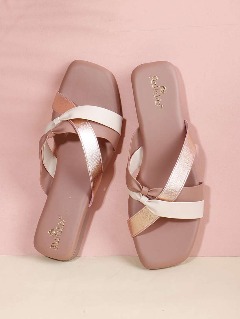 women solid slip on flats