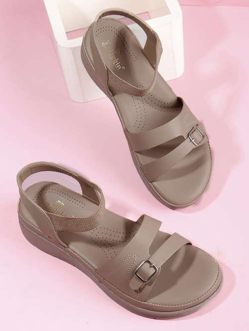 women solid back strap wedge - 22078310 - Standard Image - 0