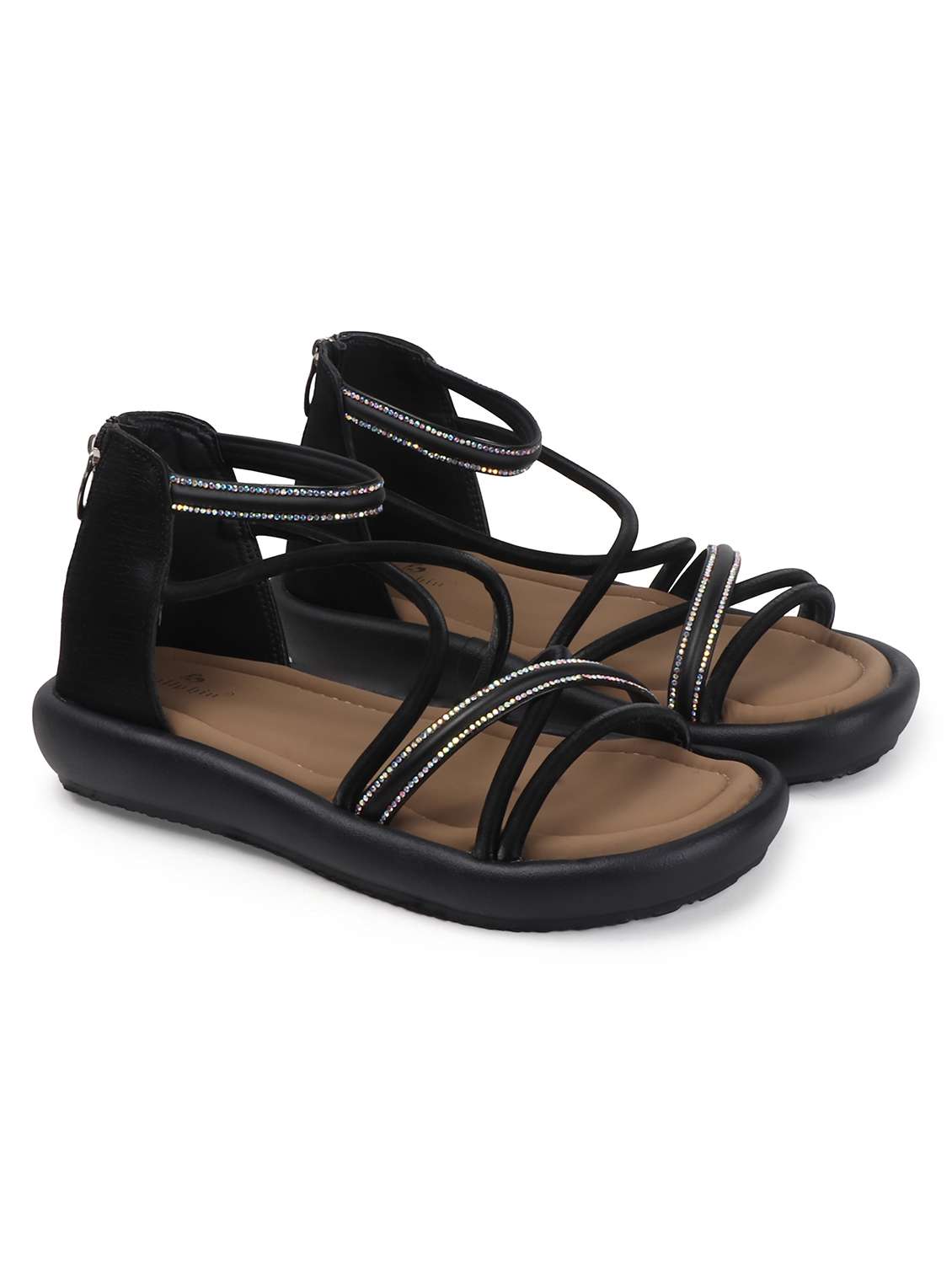 women solid strappy gladiators flats - 22078339 - Standard Image - 4