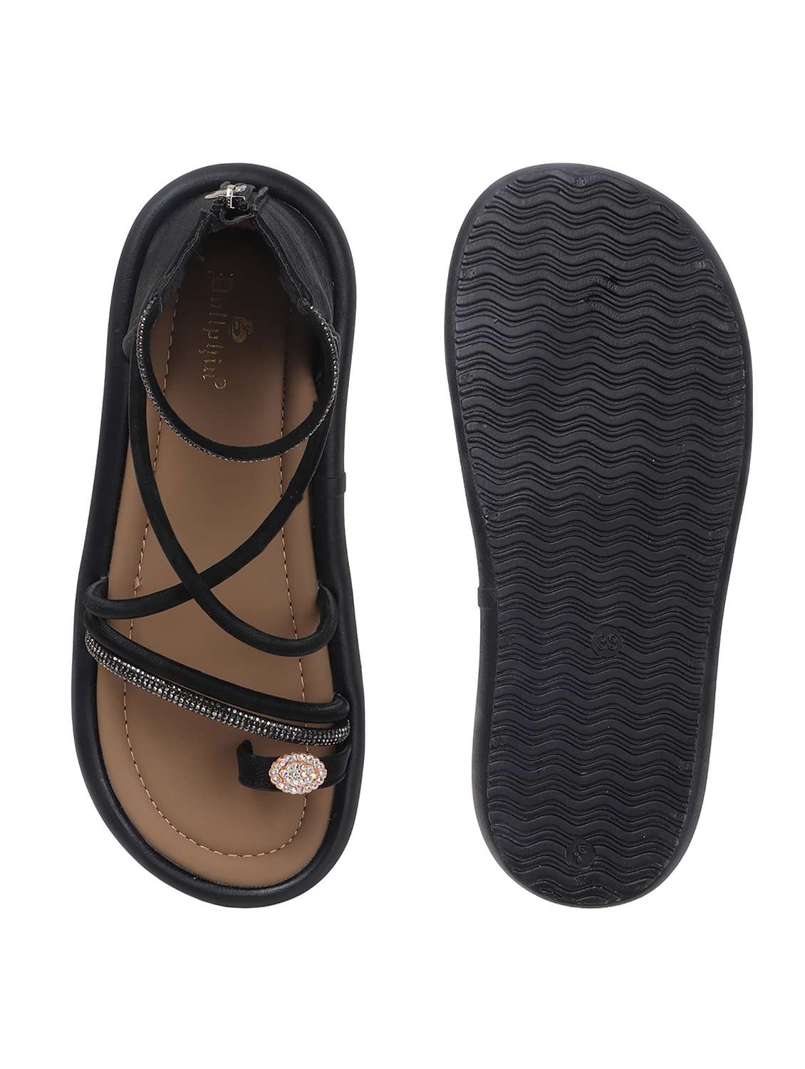 women solid strappy gladiators flats - 22078343 - Standard Image - 4