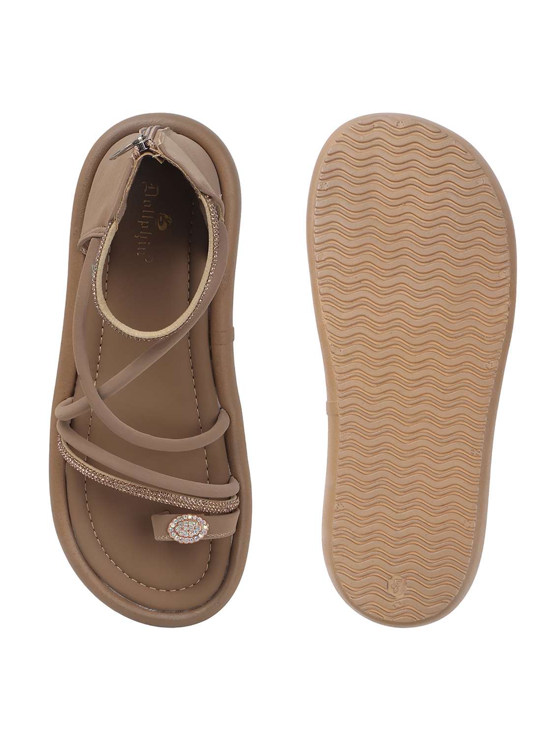 women solid strappy gladiator flats - 22078345 - Standard Image - 4