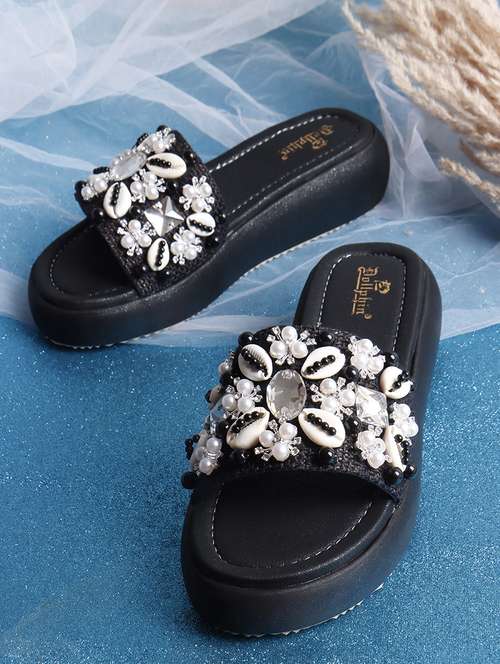 women embellished slip on wedge - 22078347 -  Standard Image - 0