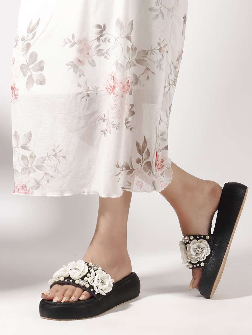 women embellished slip on wedge - 22078350 - Standard Image - 1