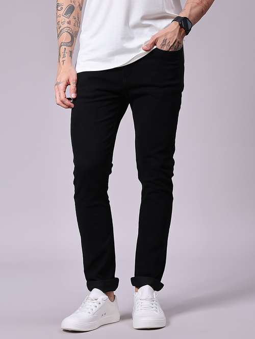 men plain mid rise full length jeans - 22078353 -  Standard Image - 0