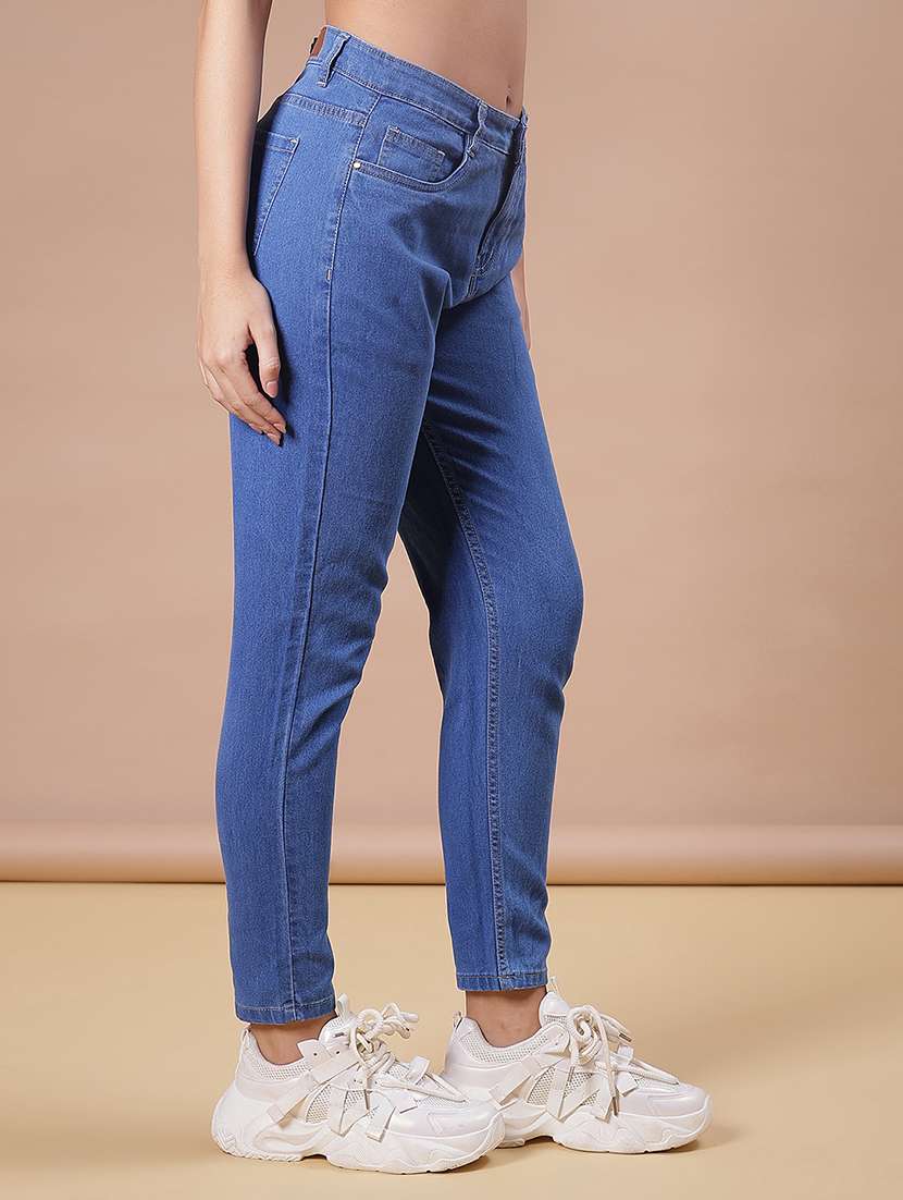 women solid mid rise slim fit jean - 22078354 -  Standard Image - 1