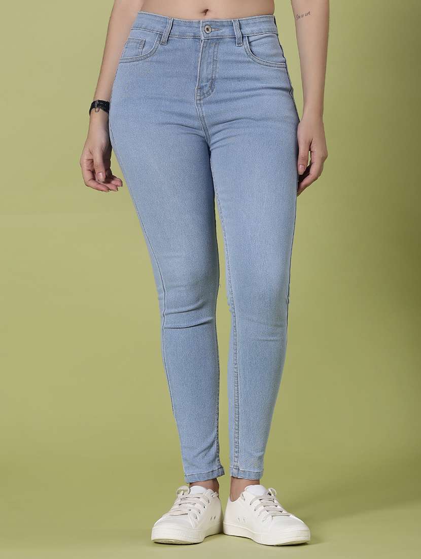 women solid mid rise skinny jean