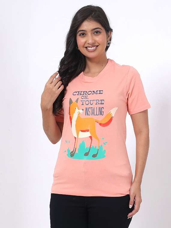 women printed short sleeve regular fit t-shirt - 22078450 - Standard Image - 1