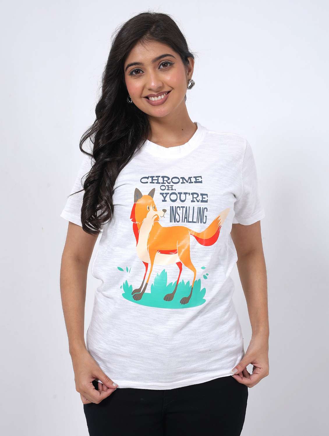 women printed short sleeve regular fit t-shirt