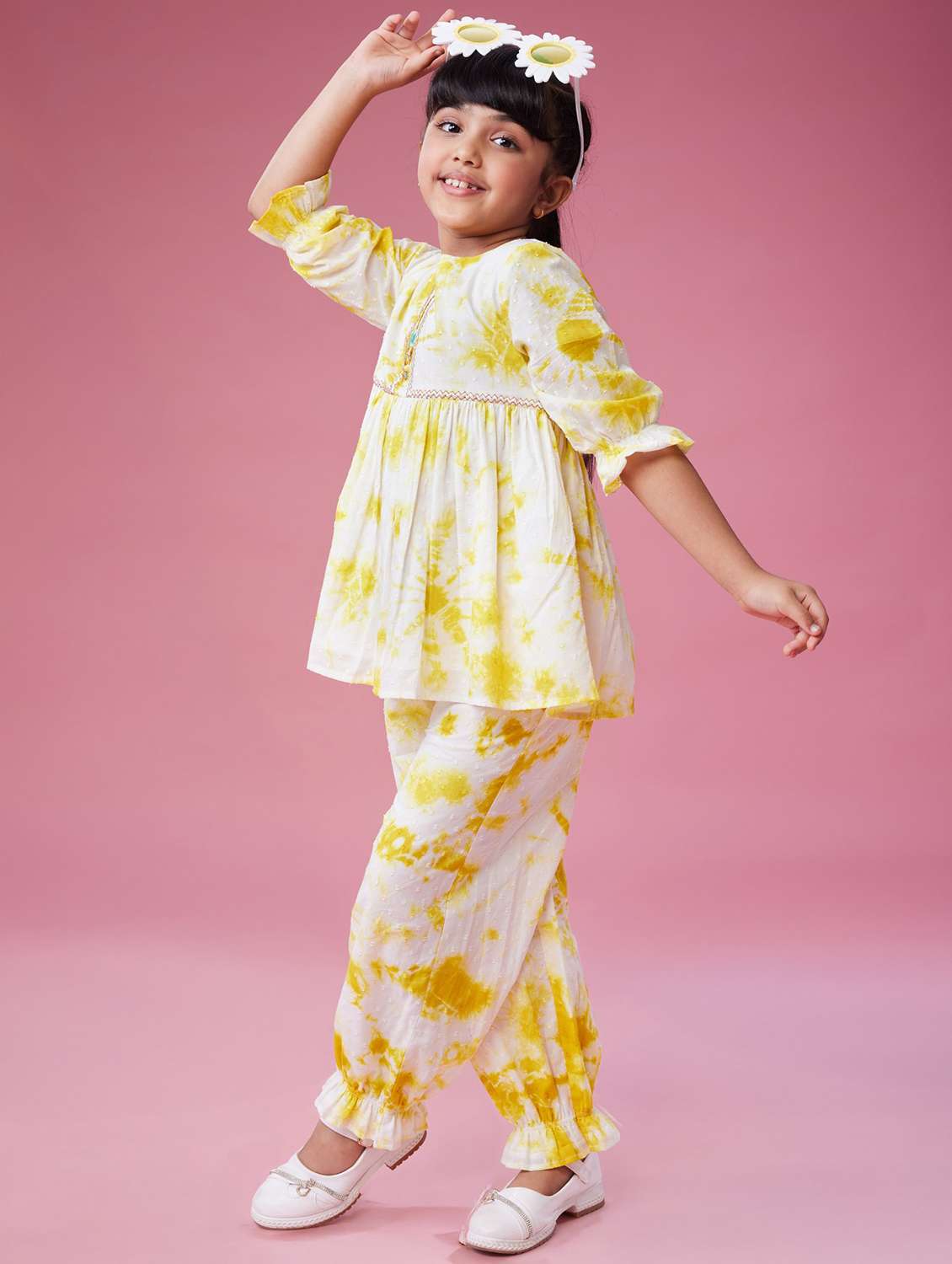 girls printed top & palazzo co-ord set - 22078457 -  Standard Image - 1