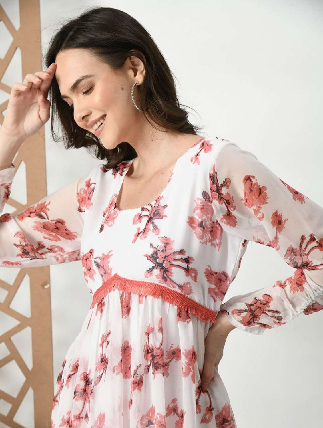 women floral long sleeve kurta with dupatta set - 22078461 -  Standard Image - 4