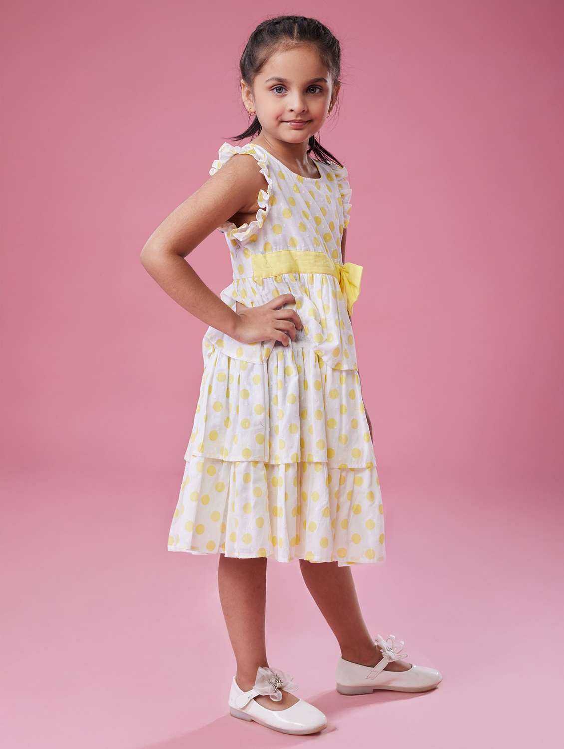 girls polka doted sleeveless layered dress - 22078492 -  Standard Image - 1