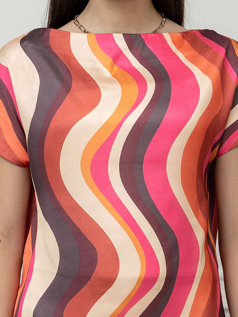 women printed short sleeve regular top - 22078520 - Standard Image - 4