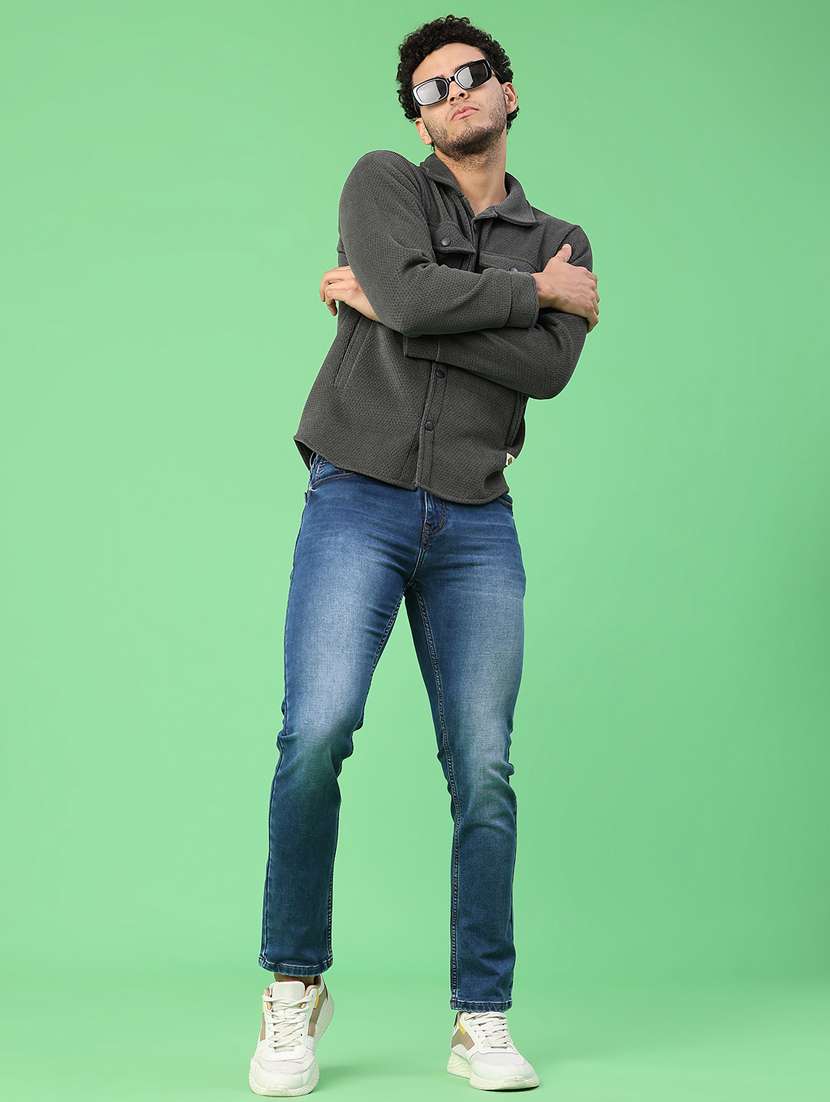 men self design long sleeve regular fit shacket - 22078868 -  Standard Image - 4