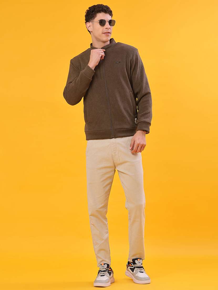 men solid stand collar long sleeve bomber jacket - 22078878 -  Standard Image - 4