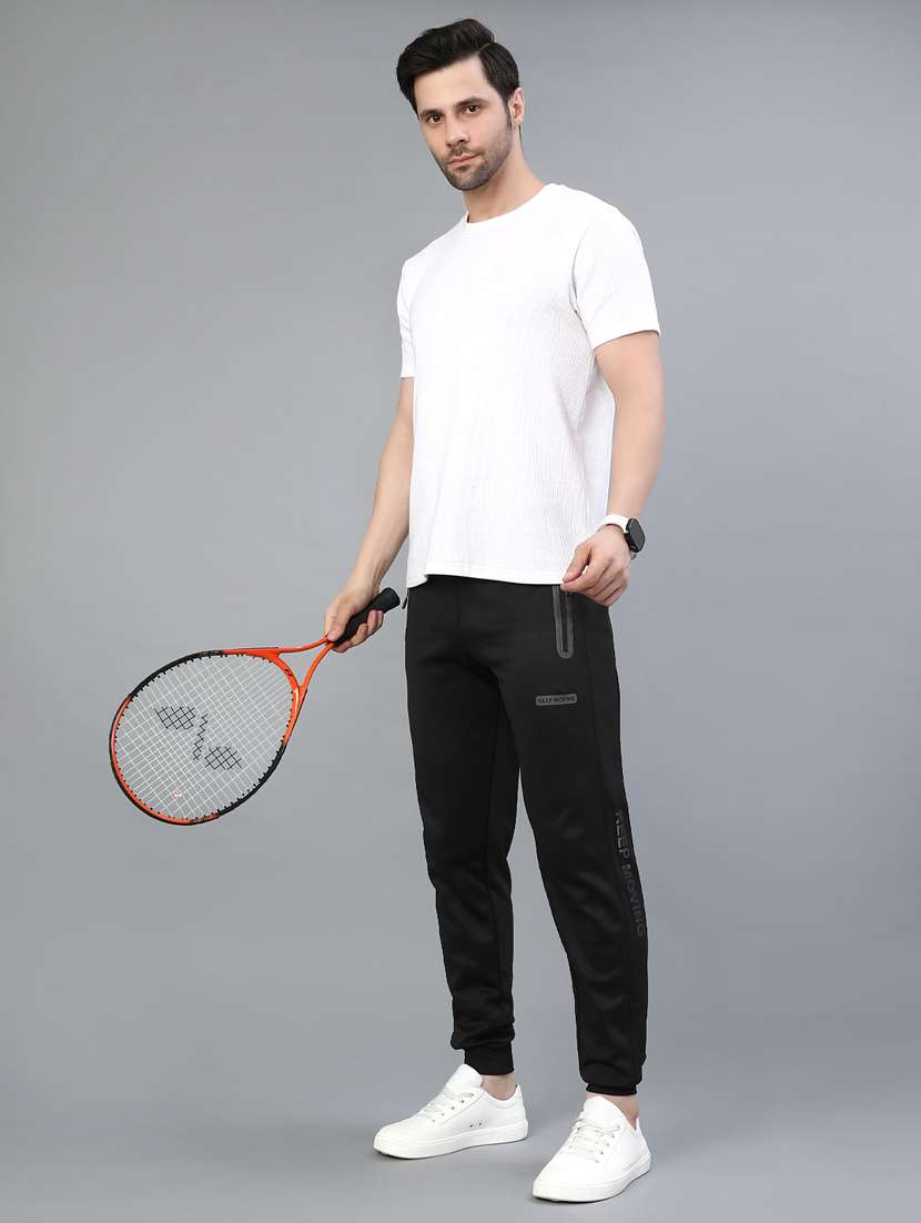 men solid mid rise regular fit jogger - 22078953 -  Standard Image - 4