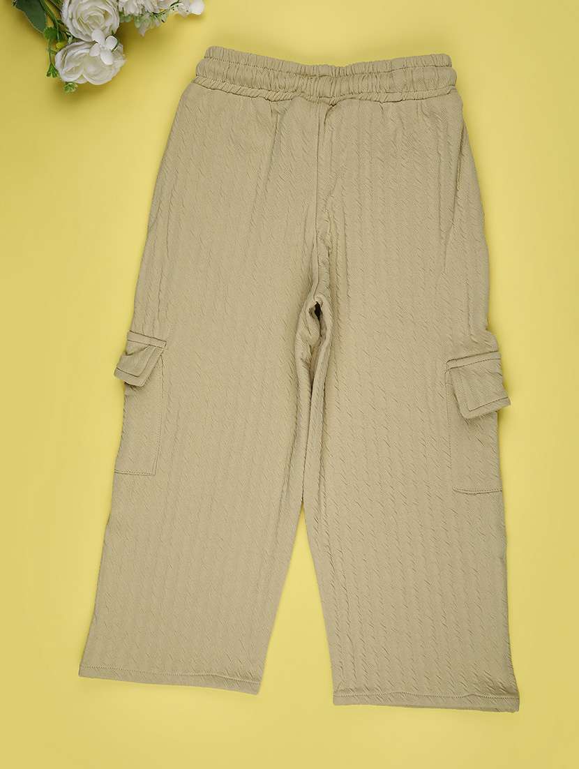 girls self design mid rise cargo - 22078954 -  Standard Image - 1