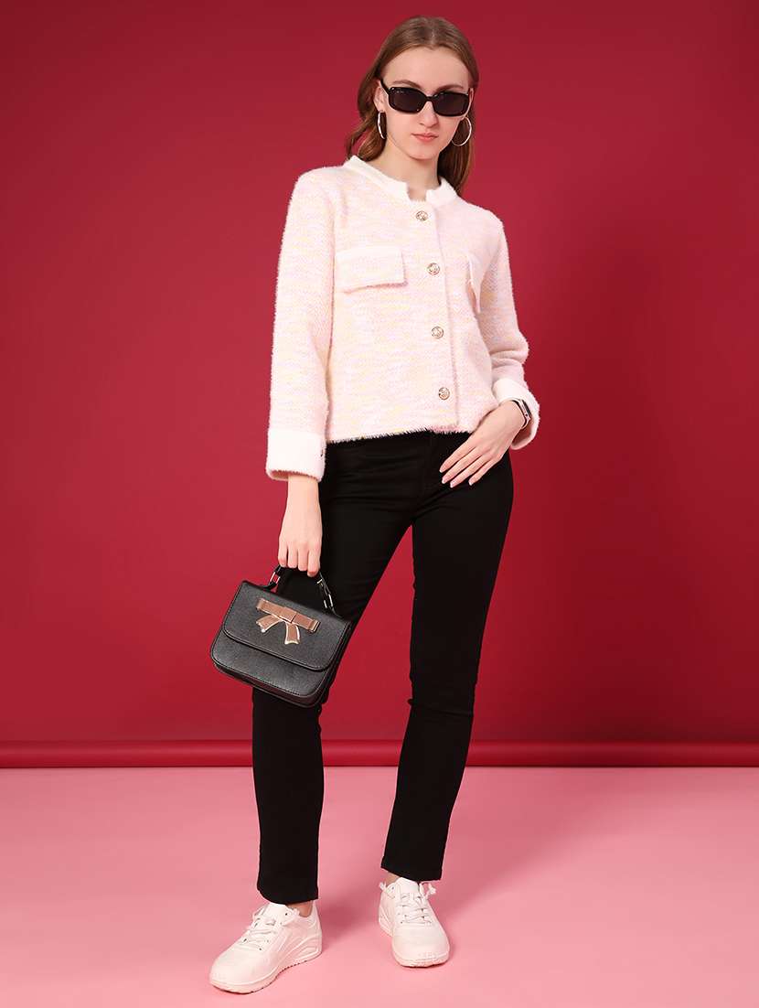 women self design long sleeve cardigan - 22078955 -  Standard Image - 4