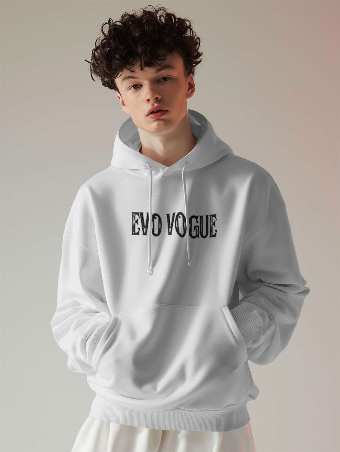 men front & back print long sleeve hooded sweatshirt - 22079121 -  Standard Image - 1