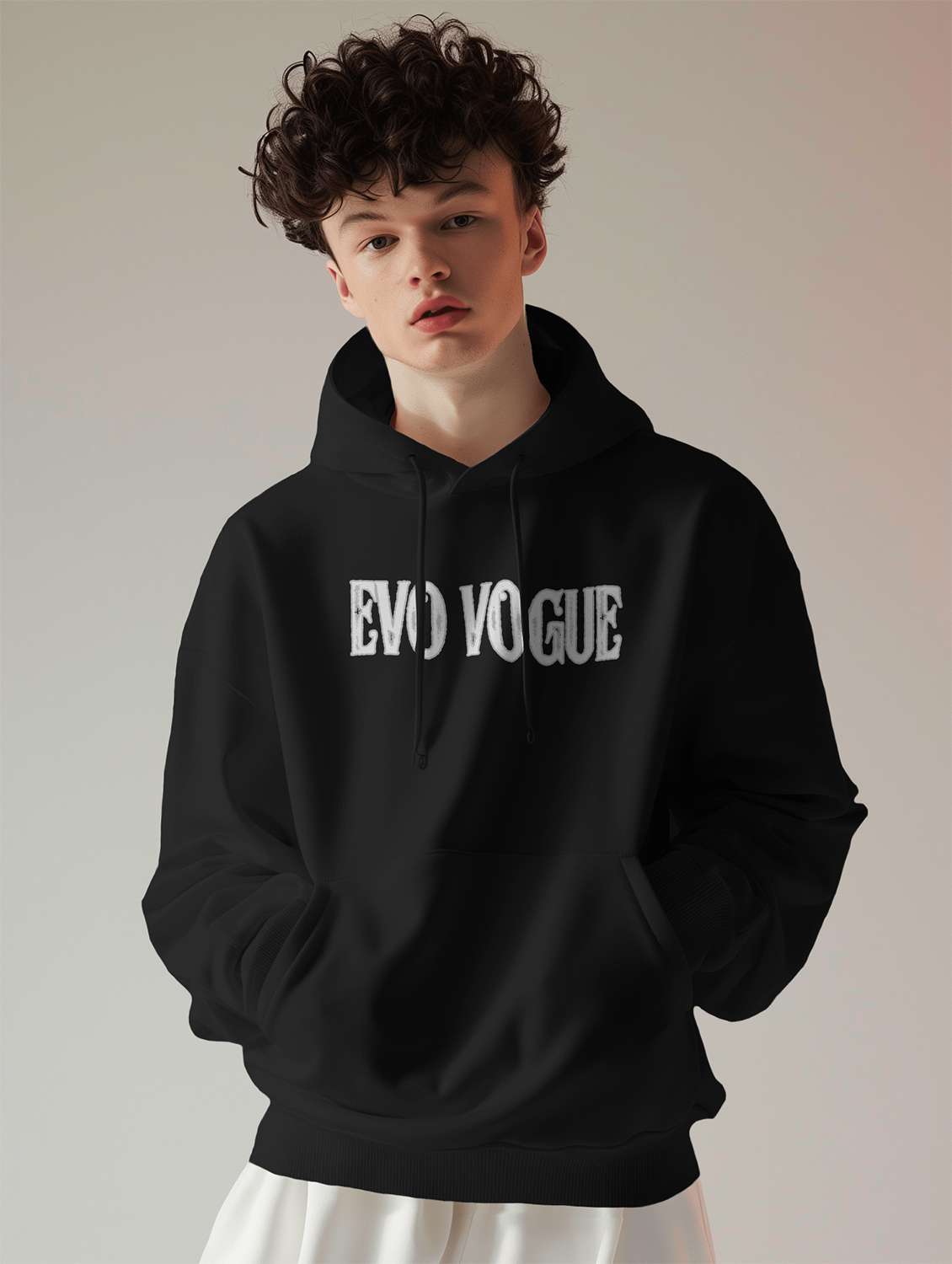 men front & back print long sleeve hooded sweatshirt - 22079122 -  Standard Image - 1