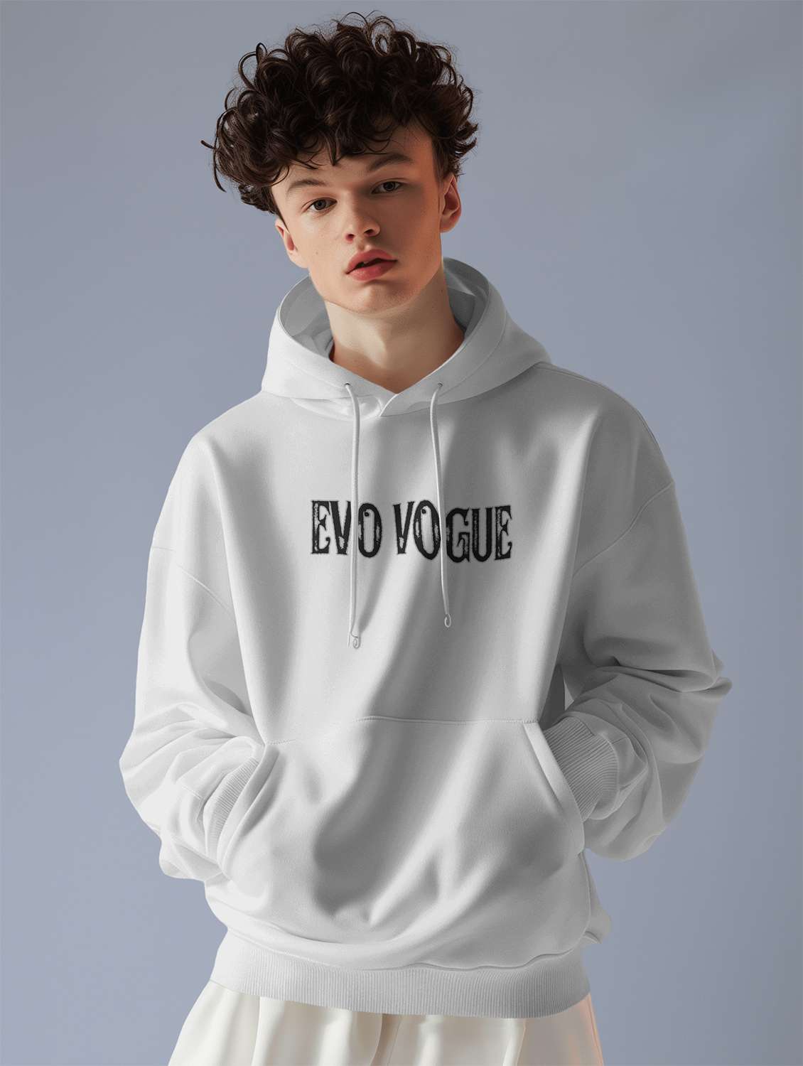 men front & back print long sleeve hooded sweatshirt - 22079147 -  Standard Image - 1